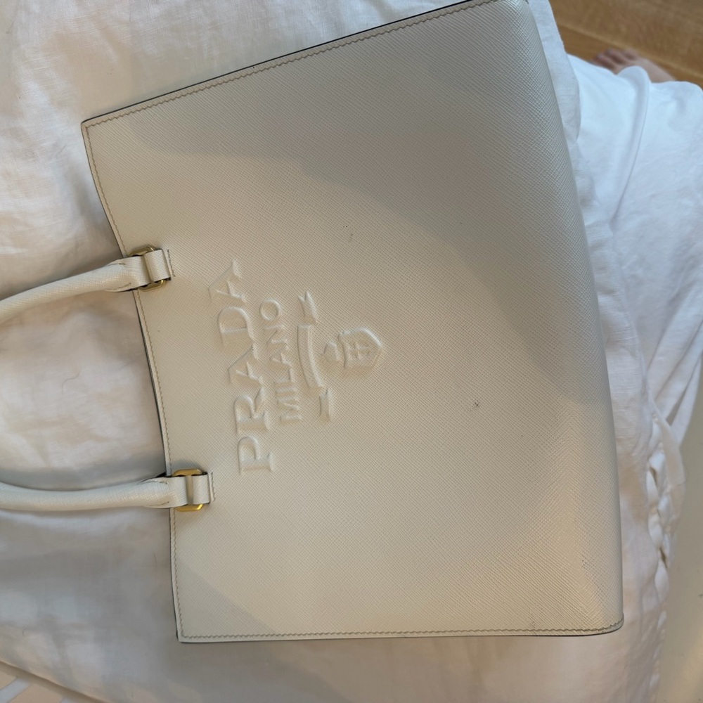 Prada Cream Leather Tote